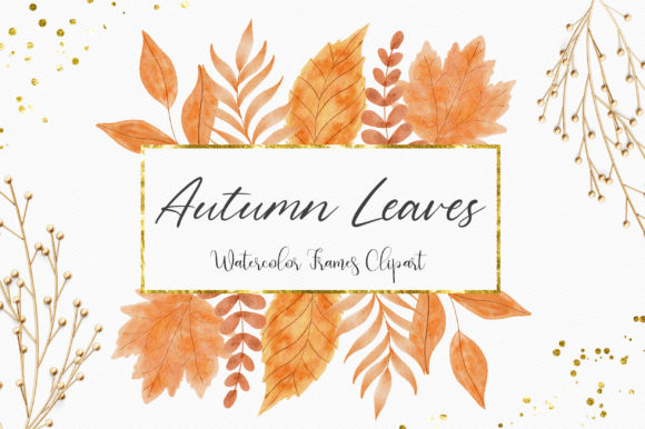 Autumn Leaves Watercolor Clipart