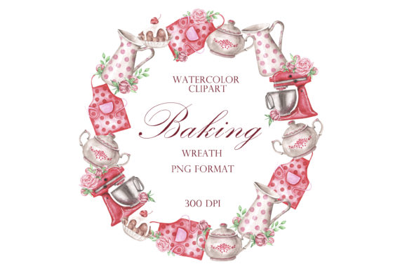 Bakery Watercolor Wreath. Cookbook. Review