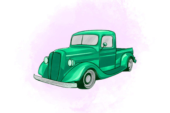 Beautiful Watercolor Vintage Car Design Illustrations
