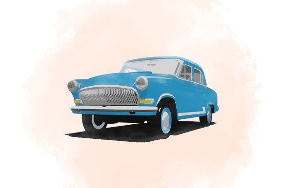 Beautiful Watercolor Vintage Car Illustrations