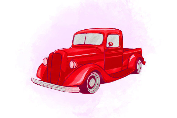 Beautiful Watercolor Vintage Old Car Illustrations