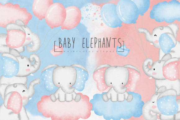 Elephants Baby Nursery Watercolor Set: Illustrations Review