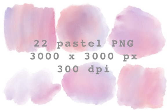 Pastel Watercolor Splashes Clipart and Illustrations