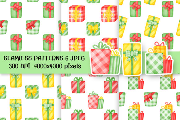 Watercolor Gift Boxes Seamless Pattern: Illustrations for Branding