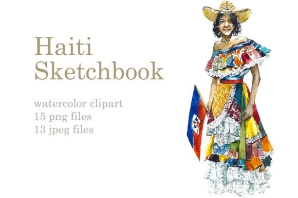 Watercolor Set Haiti Illustrations