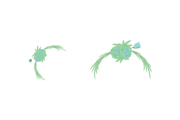 Watercolor Summer Floral Frames Set Illustrations