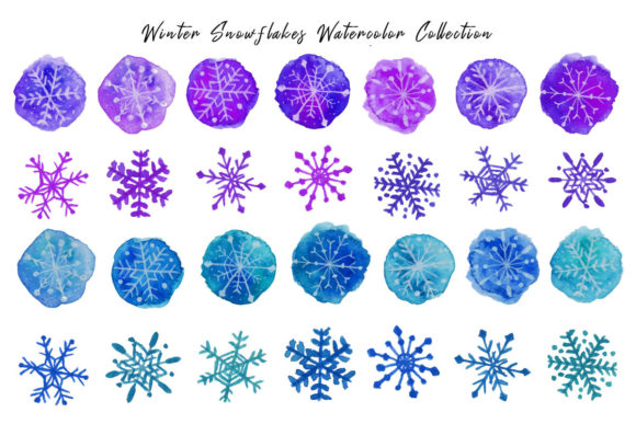 Winter Snowflake Watercolor Collection